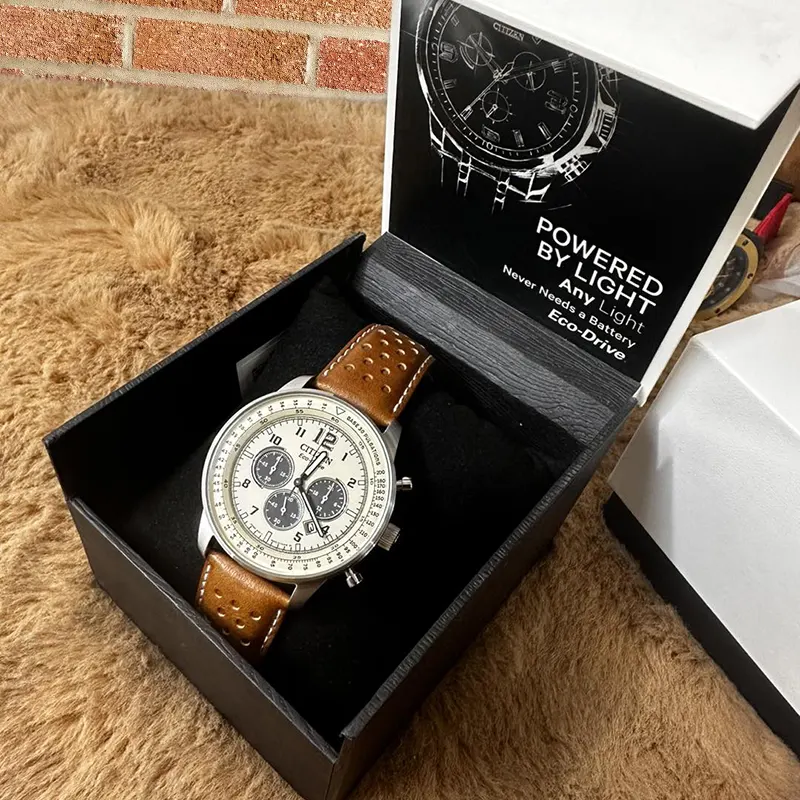 Citizen Eco-Drive Chronograph Calf Leather Men's Watch- CA4500-08X